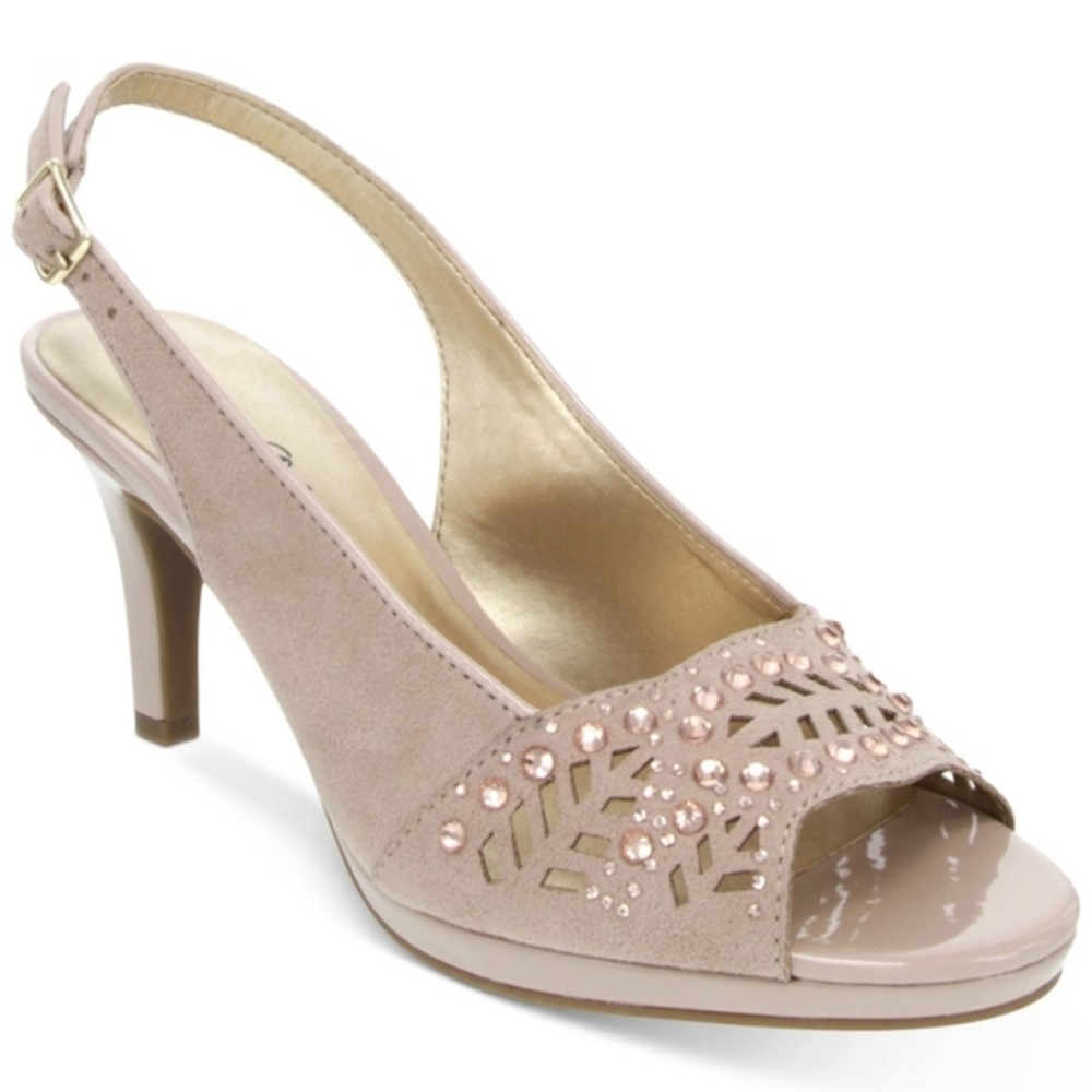 Karen Scott Brookee Rhinestone Slingback Pumps Nude 9.5